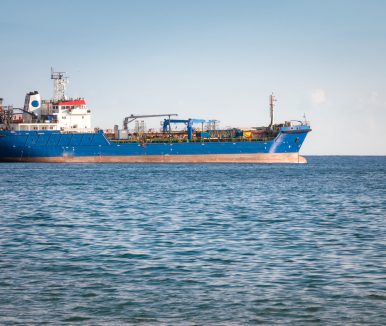 Unknown Industrial ship. Mediterranean sea.